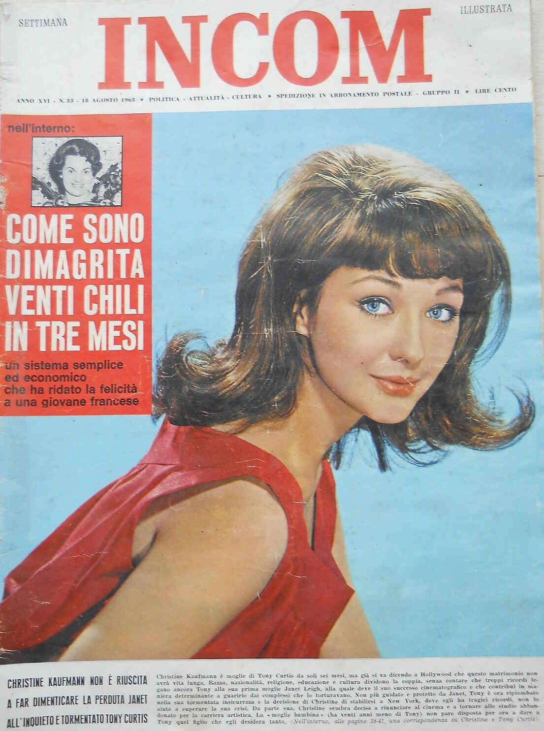 SETTIMANA INCOM magazine side cover 18 August 1963