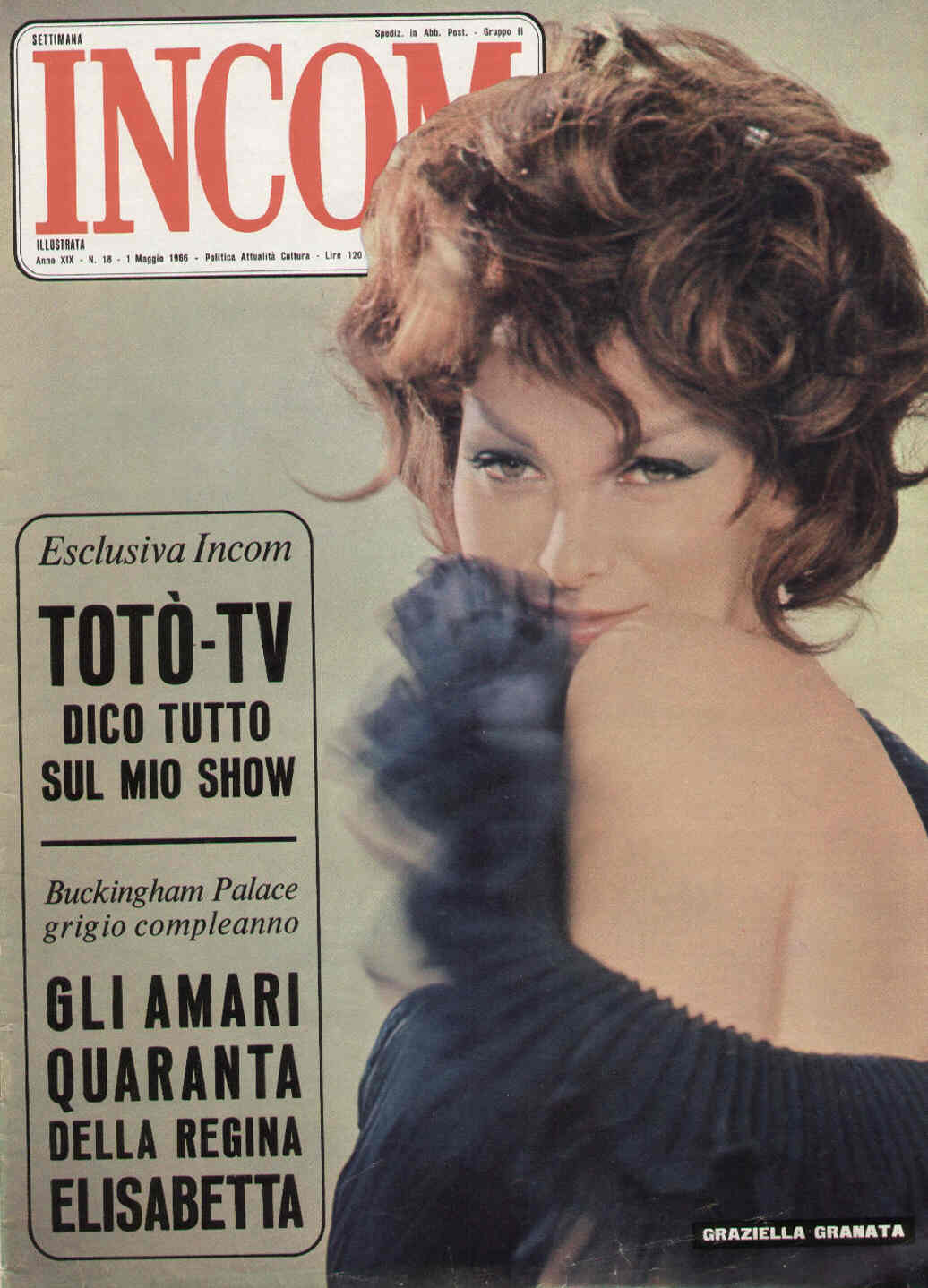 SETTIMANA INCOM magazine side cover 1 May 1966