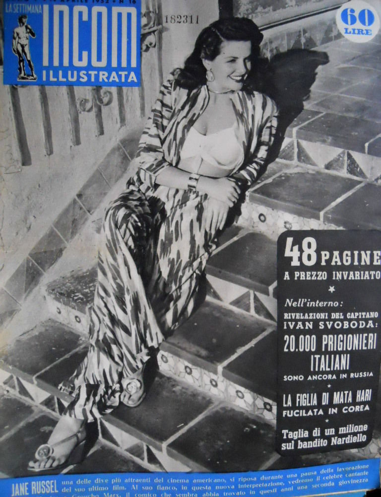 SETTIMANA INCOM magazine side cover Issue 16 19 April 1952