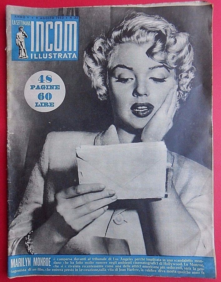 SETTIMANA INCOM magazine side cover Issue 32 9 August 1952
