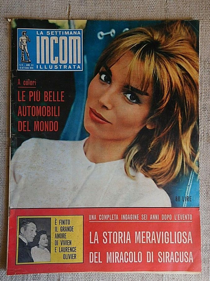 SETTIMANA INCOM magazine side cover Issue 41 10 October 1959