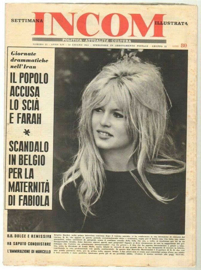 SETTIMANA INCOM magazine side cover Issue 25 18 June 1961