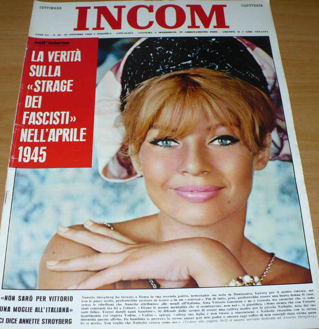 SETTIMANA INCOM magazine side cover Issue 42 21 October 1962