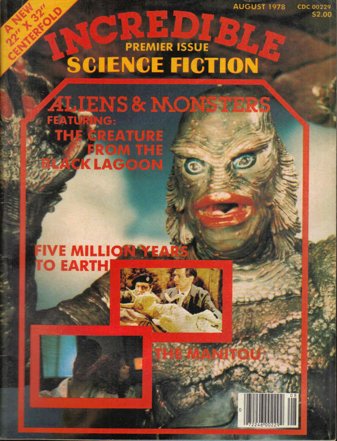 INCREDIBLE SCIENCE FICTION magazine side cover Issue 1 August 1978