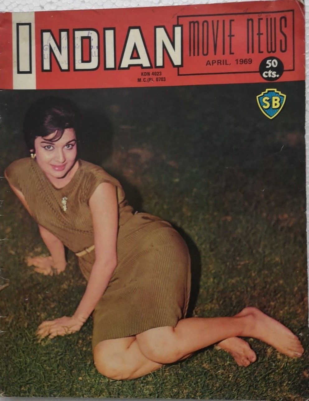 INDIAN MOVIE NEWS magazine side cover  April 1969