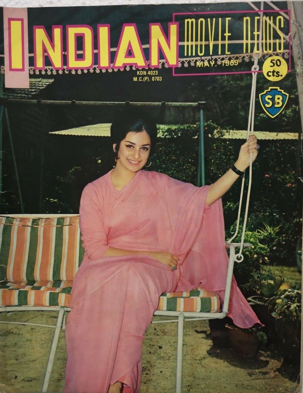 INDIAN MOVIE NEWS magazine side cover  May 1969