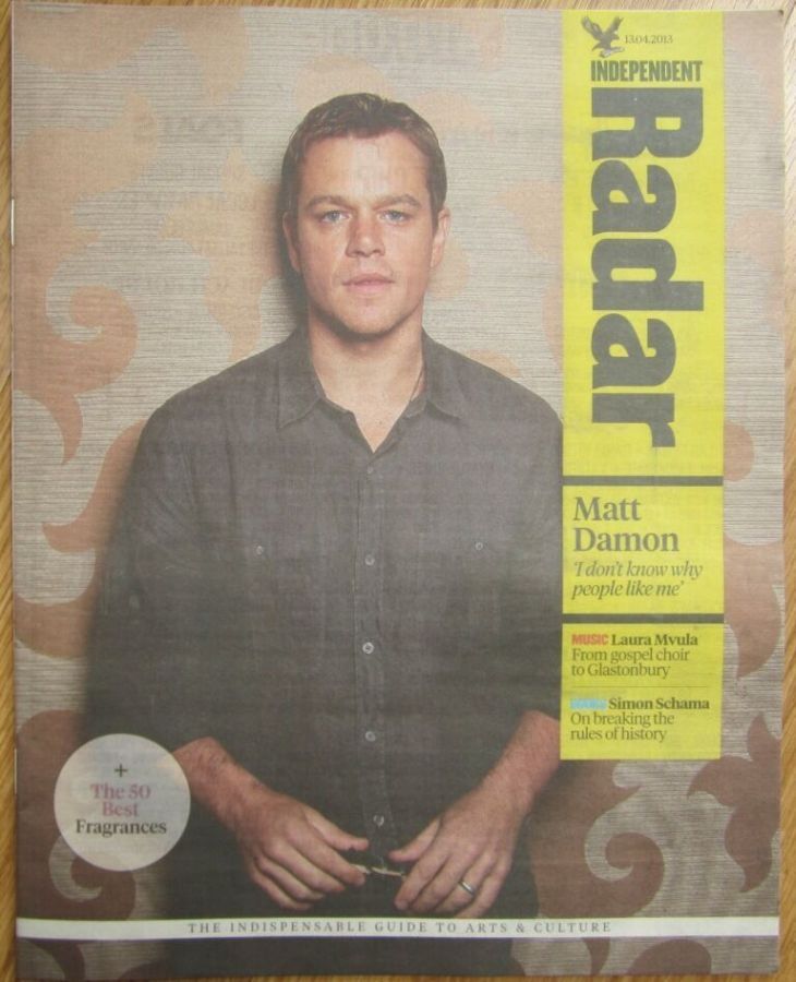 INDEPENDENT RADAR magazine side cover 13 April 2013
