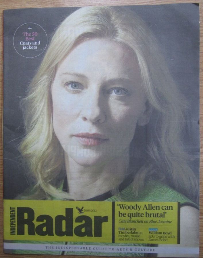 INDEPENDENT RADAR magazine side cover 28 September 2013