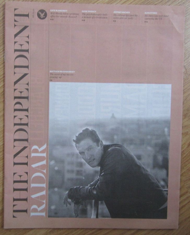 INDEPENDENT RADAR magazine side cover 8 February 2014