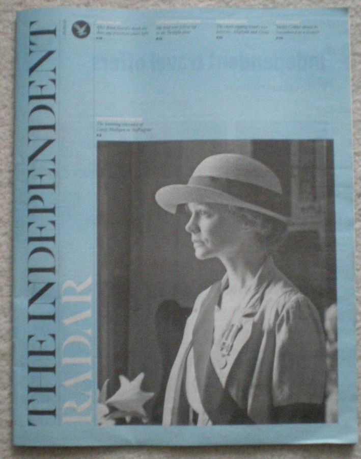 INDEPENDENT RADAR magazine side cover 26 September 2015