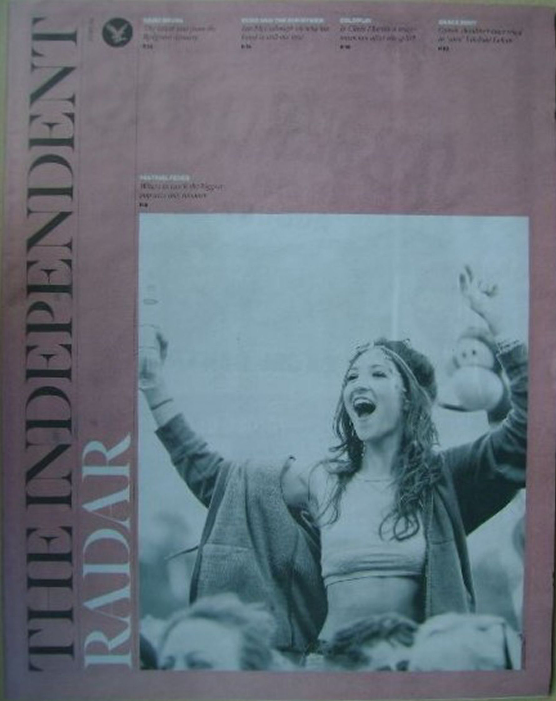 INDEPENDENT RADAR magazine side cover 17 May 2014