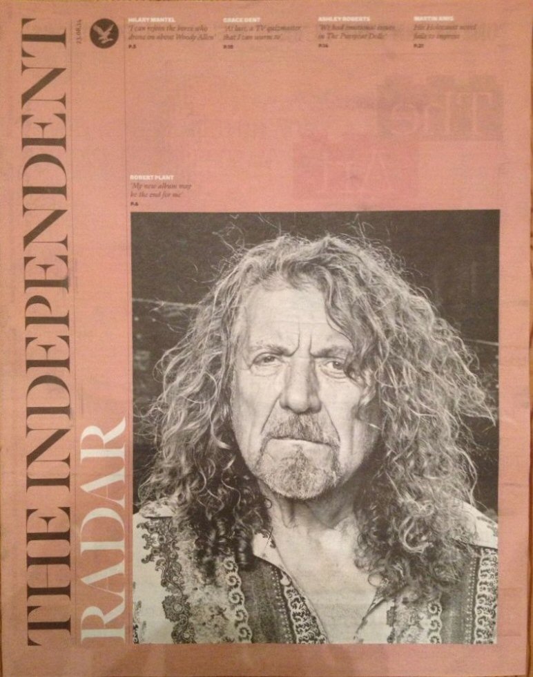 INDEPENDENT RADAR magazine side cover 23 August 2014