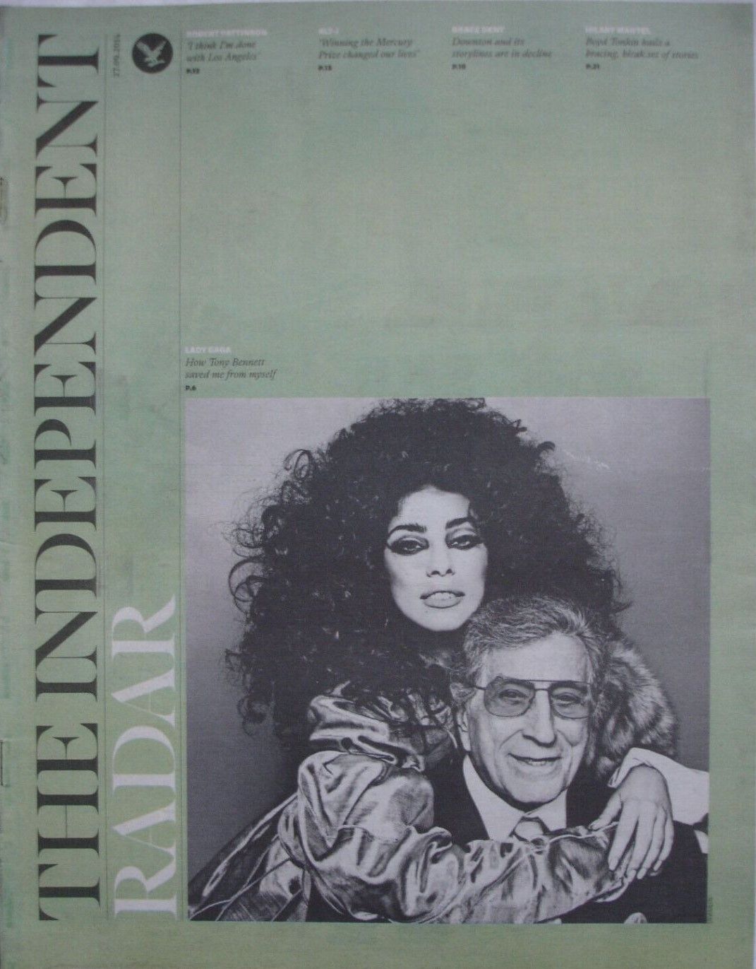 INDEPENDENT RADAR magazine side cover 29 September 2014