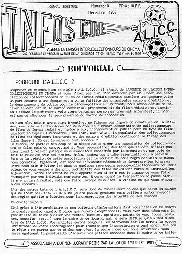 INFOS-CINE magazine side cover December 1987