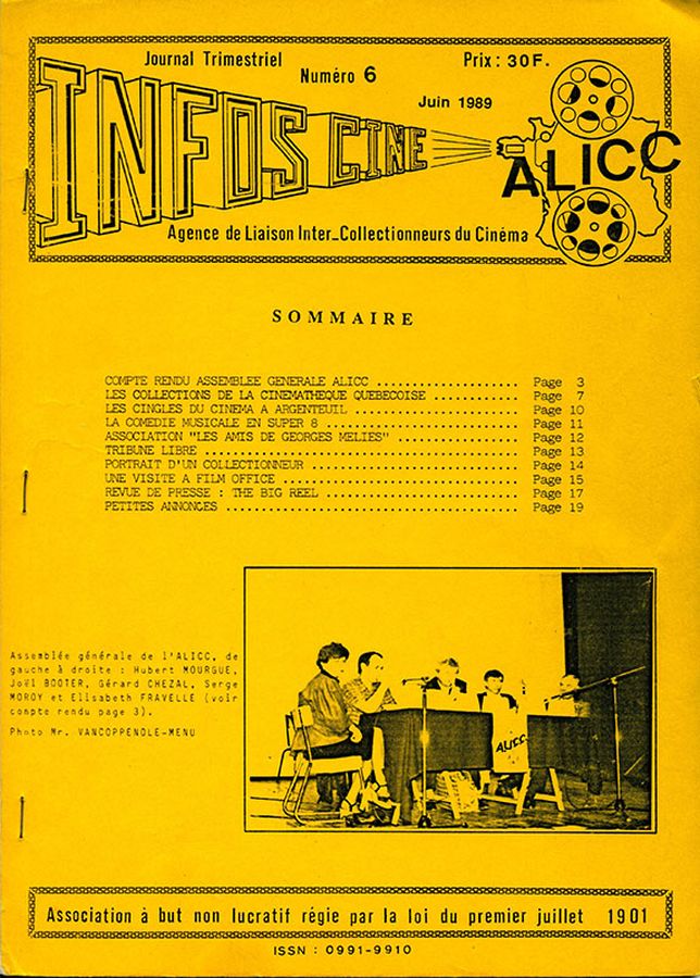 INFOS-CINE magazine side cover Issue 6 June 1989