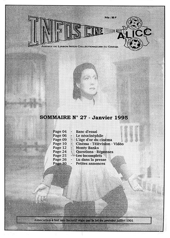 INFOS-CINE magazine side cover Issue 27 January 1995