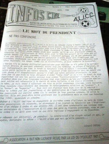 INFOS-CINE magazine side cover Issue 2  April 1988