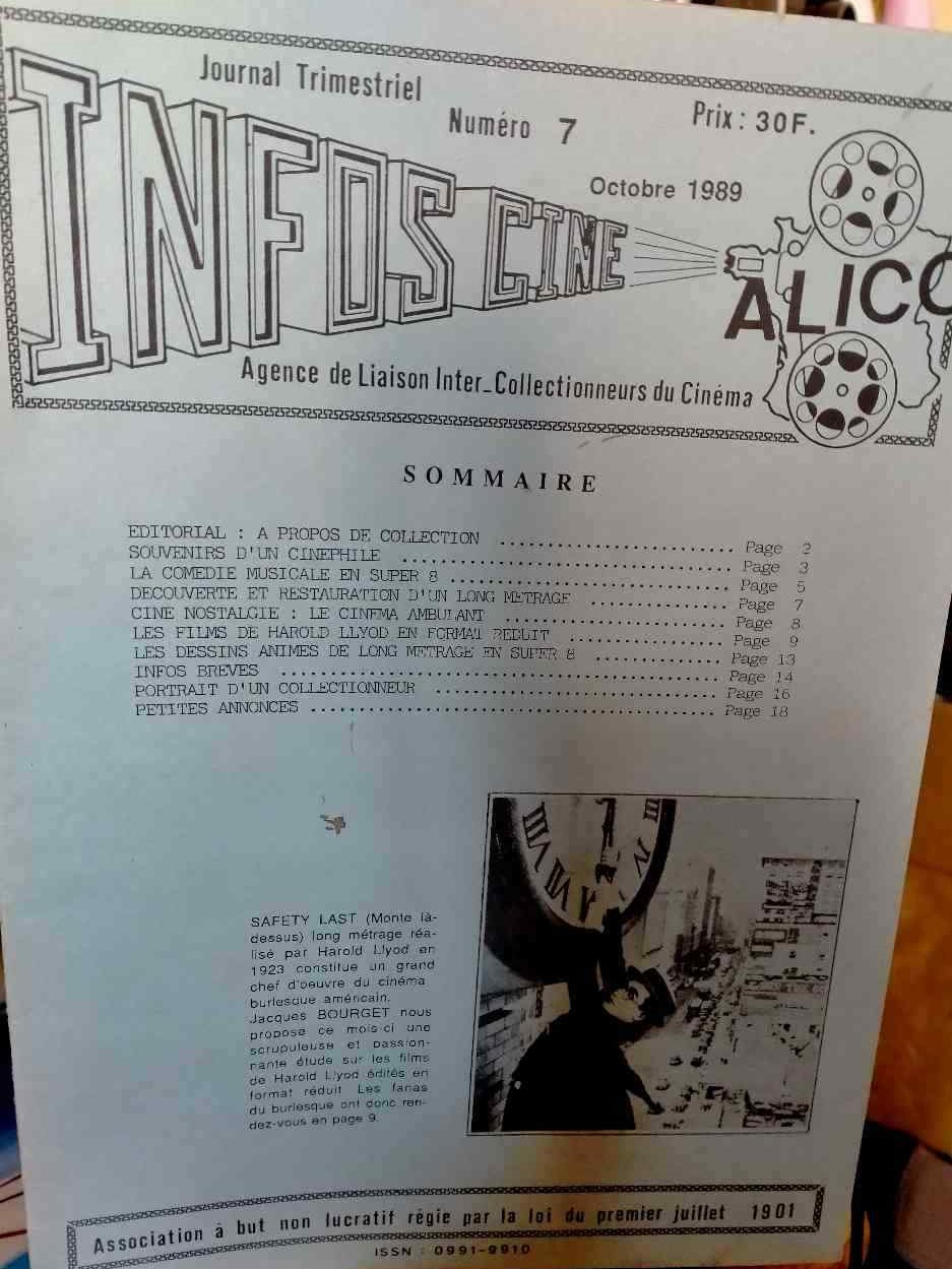 INFOS-CINE magazine side cover Issue 7  October 1989