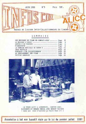 INFOS-CINE magazine side cover Issue 9  June 1990