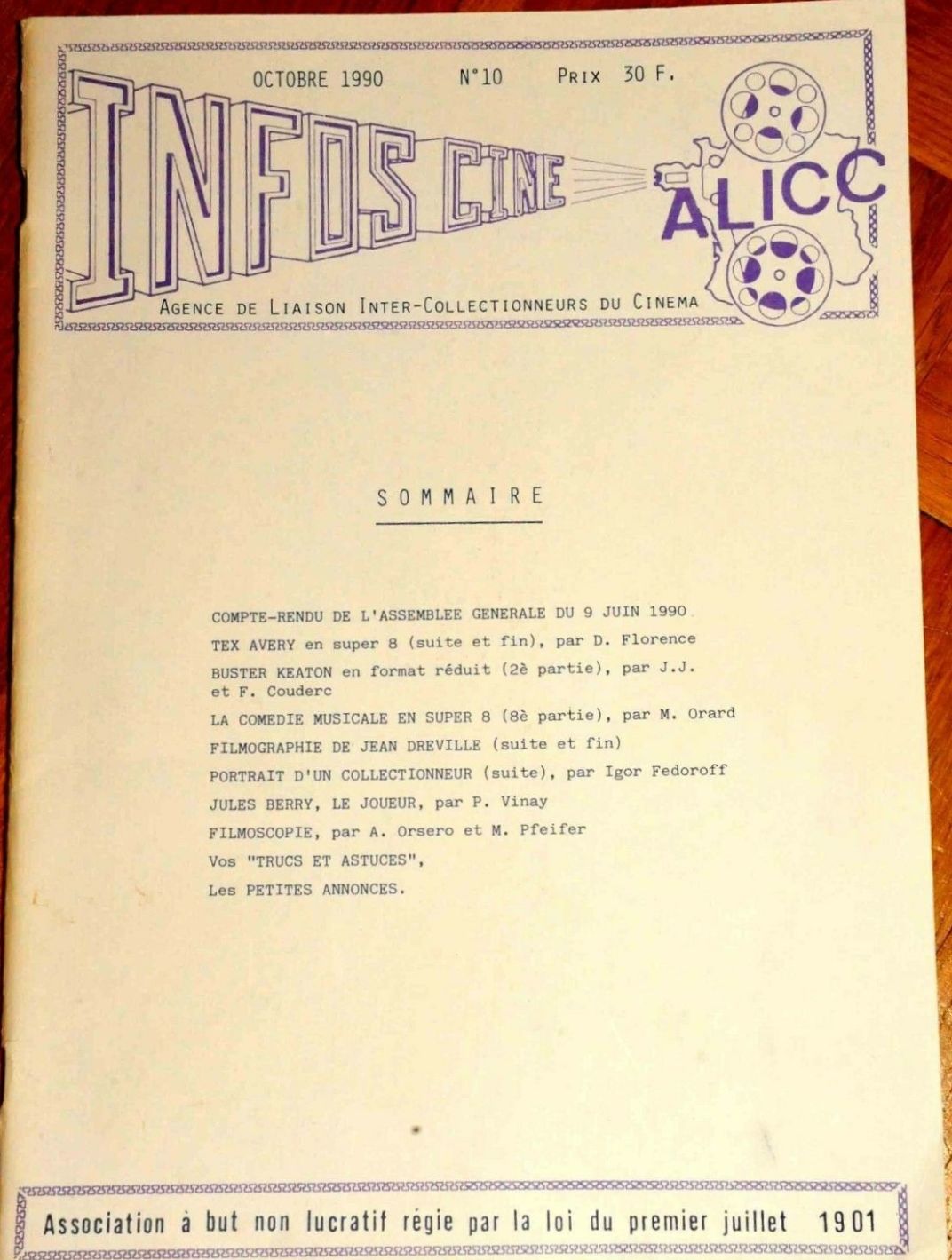INFOS-CINE magazine side cover Issue 10  October 1990