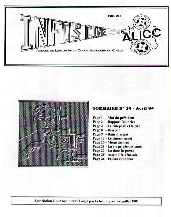 INFOS-CINE magazine side cover Issue 24  April 1994