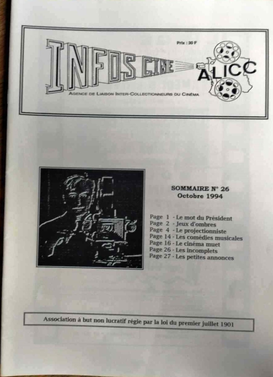 INFOS-CINE magazine side cover Issue 26  October 1994
