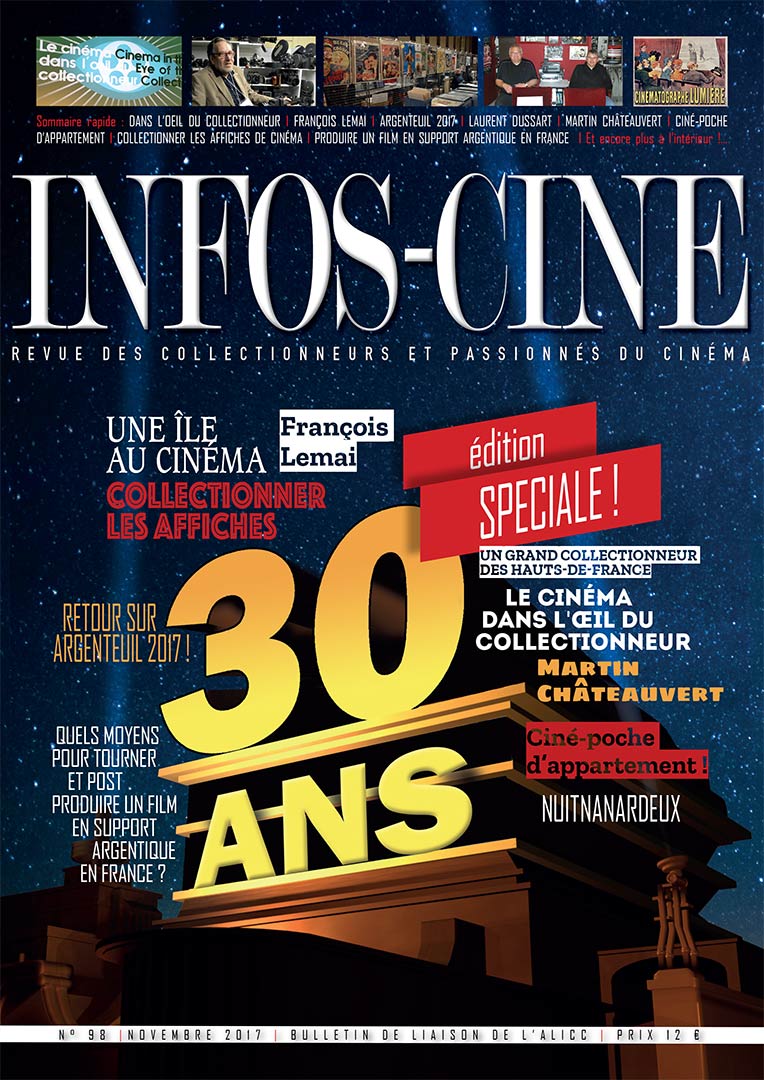 INFOS-CINE magazine side cover Issue 98  November 2017