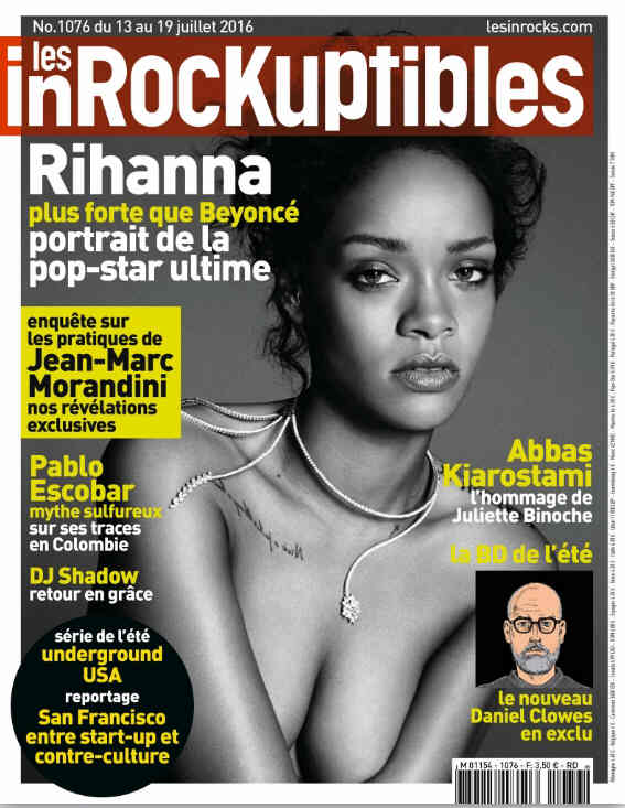 INROCKUPTIBLES | LES magazine side cover Issue 1076 13 July 2016