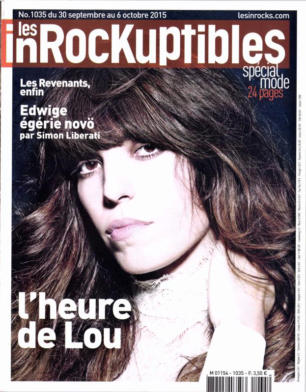 INROCKUPTIBLES | LES magazine side cover Issue 1035 30 September 2015