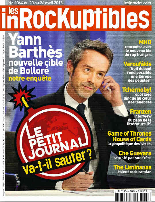 INROCKUPTIBLES | LES magazine side cover Issue 1064 20 April 2016