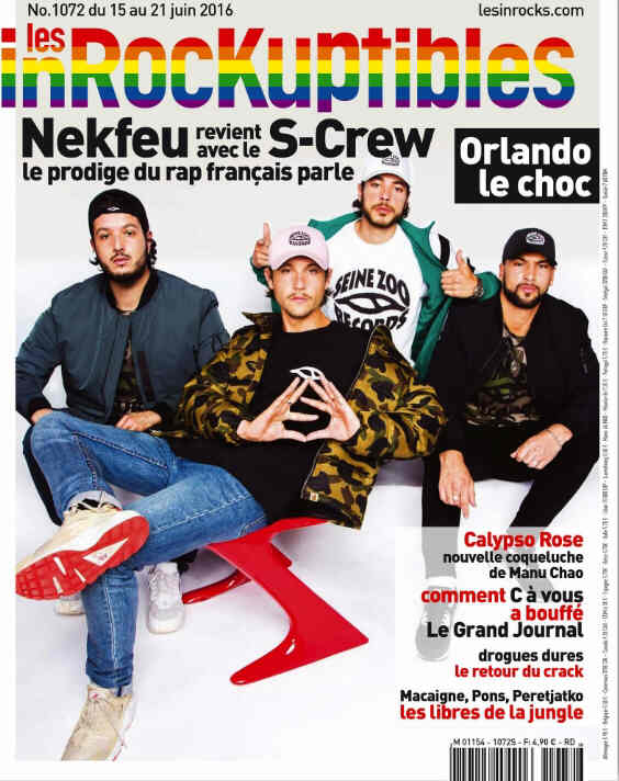 INROCKUPTIBLES | LES magazine side cover Issue 1072 15 June 2016