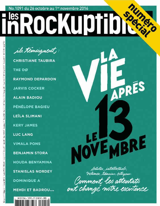 INROCKUPTIBLES | LES magazine side cover Issue 1091 26 October 2016