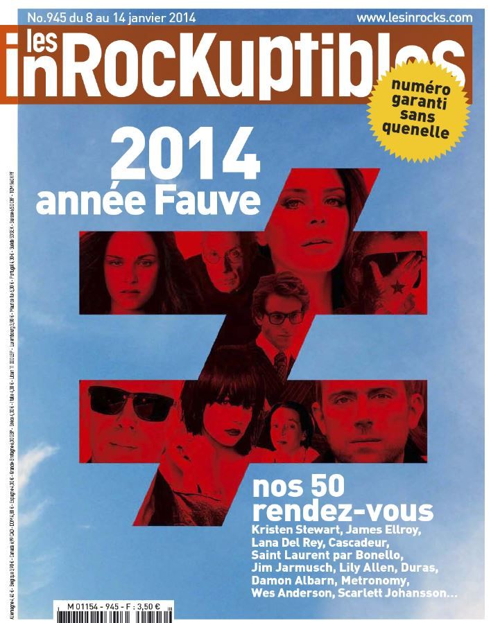 INROCKUPTIBLES | LES magazine side cover Issue 945 8 January 2014