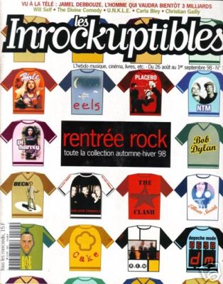 INROCKUPTIBLES | LES magazine side cover Issue 162 26 August 1998