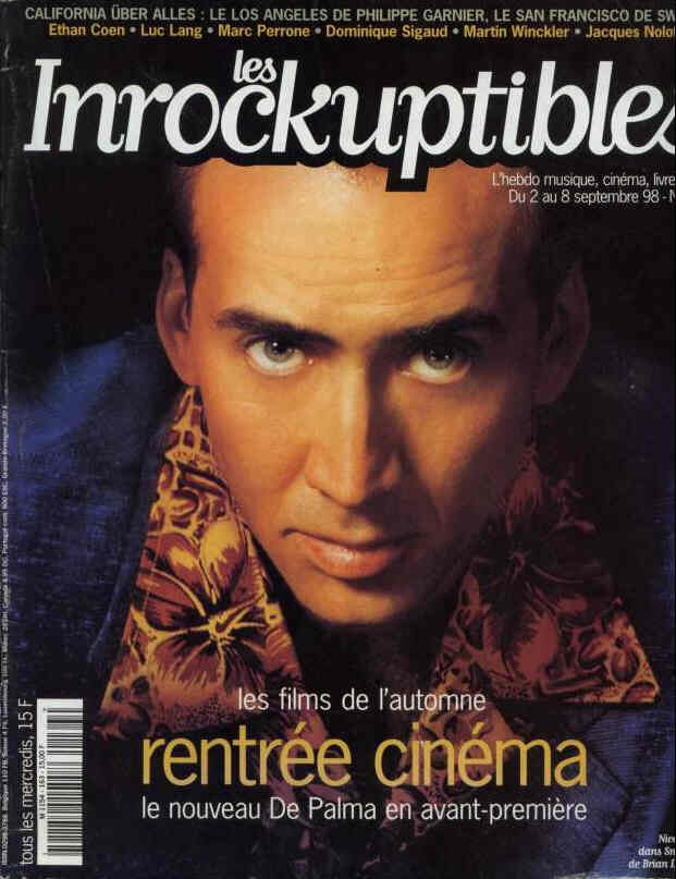 INROCKUPTIBLES | LES magazine side cover Issue 163 2 September 1998