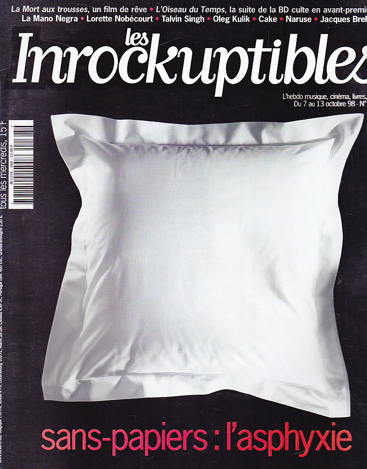 INROCKUPTIBLES | LES magazine side cover Issue 168 7 October 1998