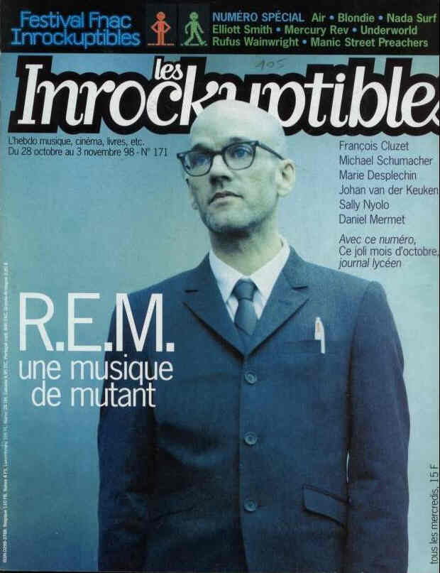 INROCKUPTIBLES | LES magazine side cover Issue 171 28 October 1998
