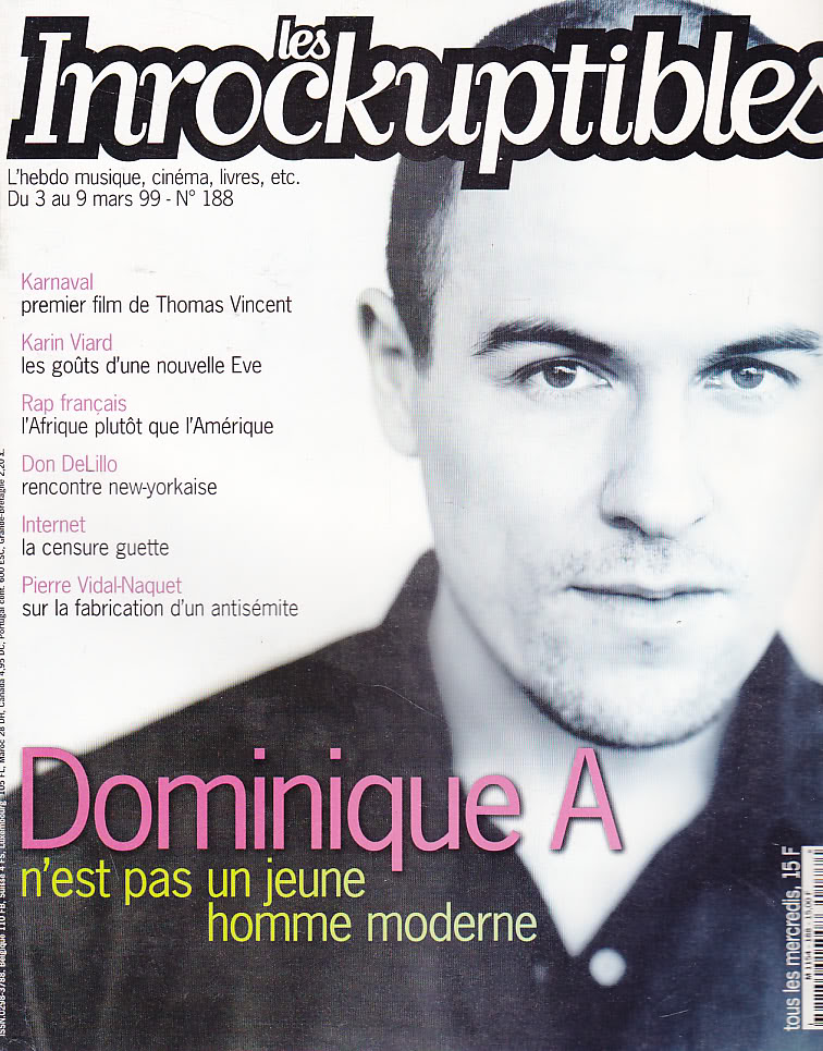 INROCKUPTIBLES | LES magazine side cover Issue 188 3 March 1999