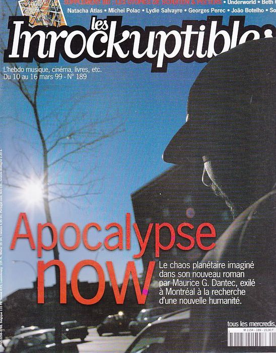 INROCKUPTIBLES | LES magazine side cover Issue 189 10 March 1999