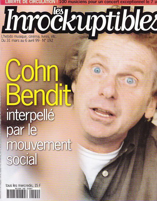 INROCKUPTIBLES | LES magazine side cover Issue 192 31 March 1999