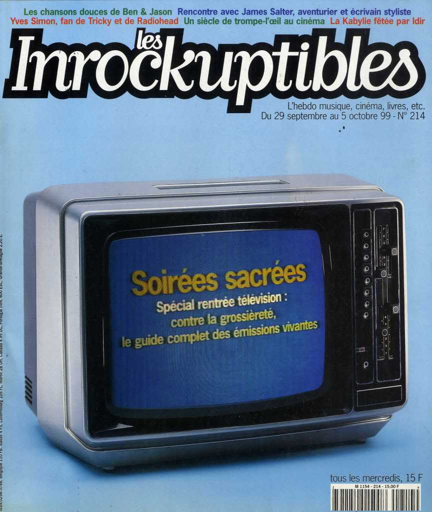 INROCKUPTIBLES | LES magazine side cover Issue 214 29 September 1999