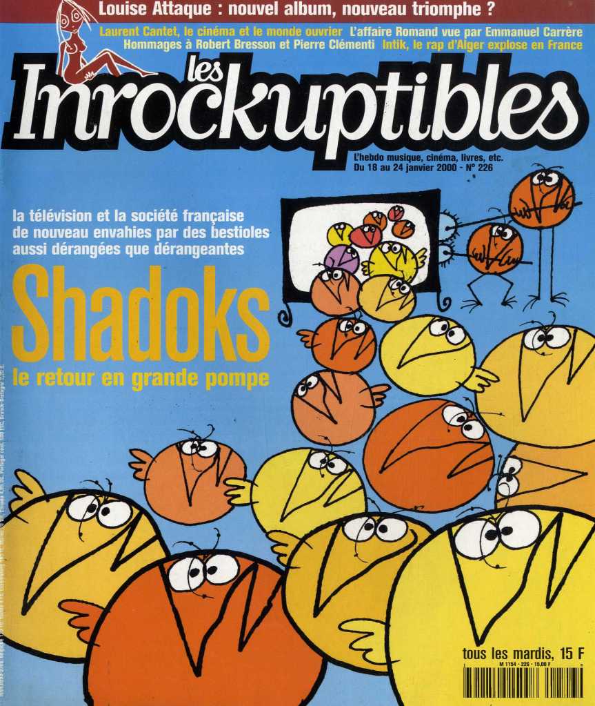 INROCKUPTIBLES | LES magazine side cover Issue 226 18 January 2000