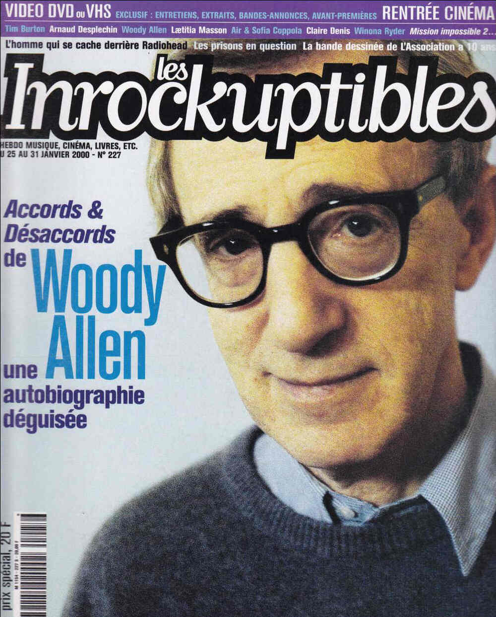 INROCKUPTIBLES | LES magazine side cover Issue 227 25 January 2000
