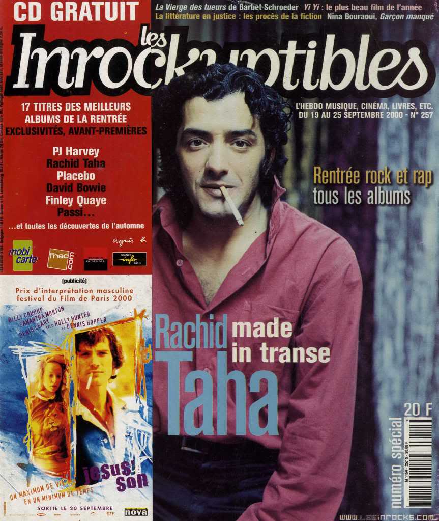 INROCKUPTIBLES | LES magazine side cover Issue 257 19 September 2000