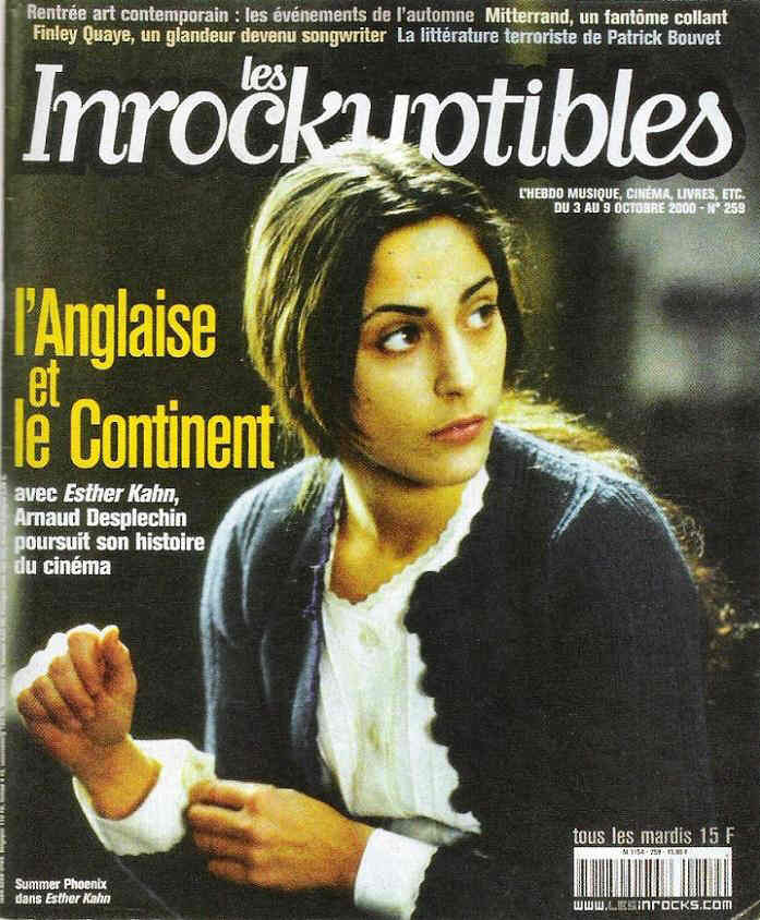 INROCKUPTIBLES | LES magazine side cover Issue 259 3 October 2000