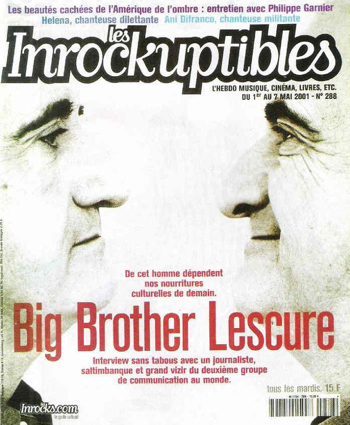 INROCKUPTIBLES | LES magazine side cover Issue 288 1 May 2001
