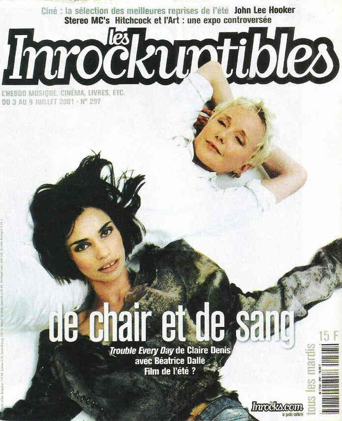 INROCKUPTIBLES | LES magazine side cover Issue 297 3 July 2001