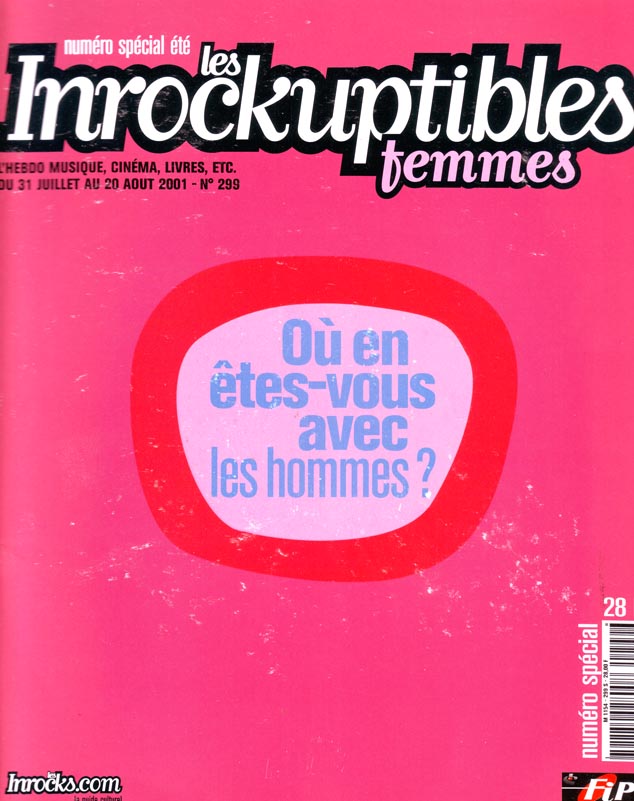 INROCKUPTIBLES | LES magazine side cover Issue 299 31 July 2001