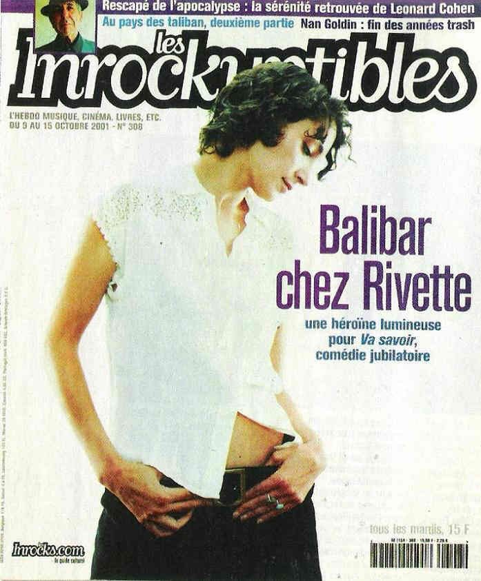 INROCKUPTIBLES | LES magazine side cover Issue 308 9 October 2001