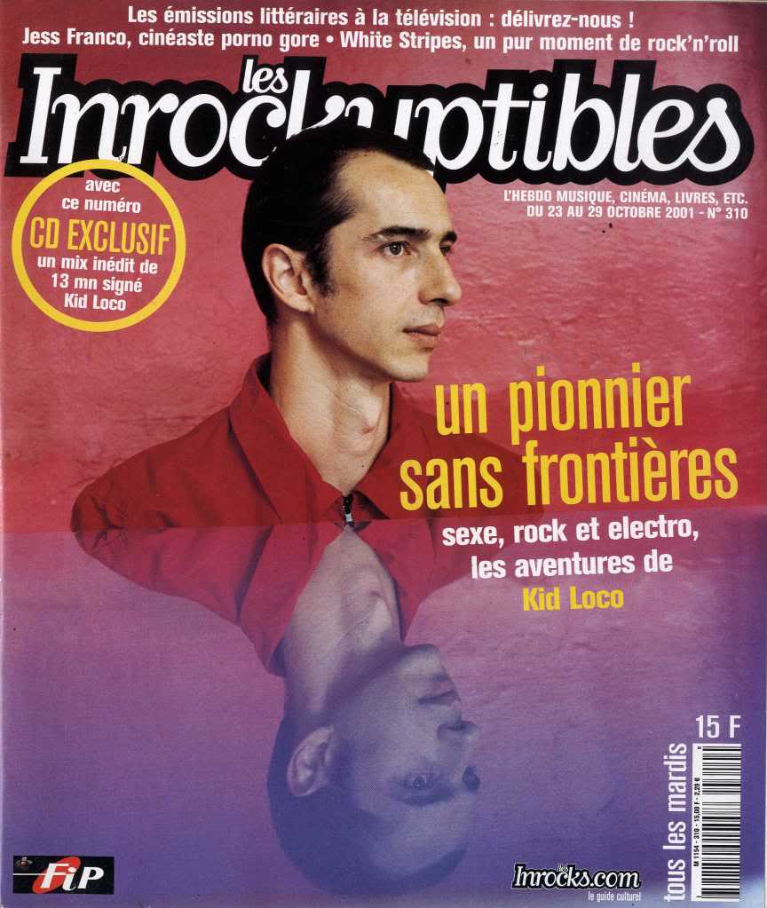 INROCKUPTIBLES | LES magazine side cover Issue 310 23 October 2001